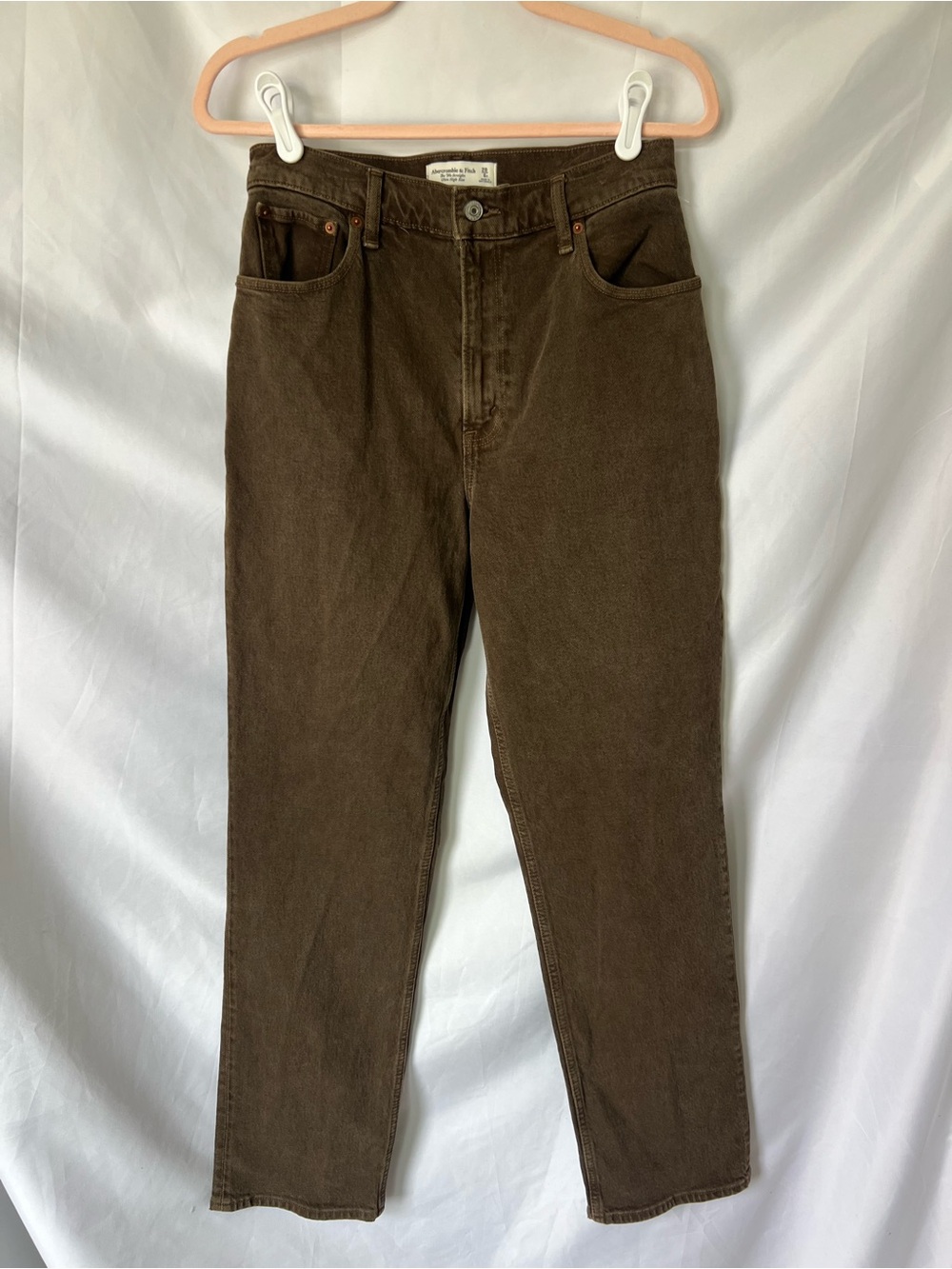Women’s ABERCROMBIE & FITCH Brown* 90s Straight Ultra High Rise Jeans 30”